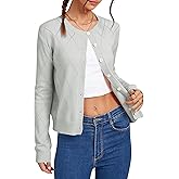 Cakulo Womens Cropped Cardigan Sweaters Lightweight Open Front Knit Cardigans Fall Outfits Fashion Clothes 2025