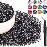 8000PCS 3mm Resin Black Rhinestones Bulk for Crafting, Flatback Bedazzling Crystals for Crafts DIY Nail Decoration, Gems for Tumbler Shoes Clothing Fabric with Pickup Pen and Tweezers