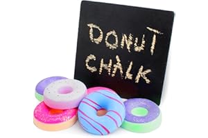 Boley Jumbo Sidewalk Chalk Set for Kids - 6 Pack Washable, Multi-Color Donut Chalks for Outdoor Play, Driveways, Pavements - Large Chalk Toys for Creative Arts, Street Art, Education