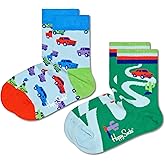 Happy Socks Kids 2-Pack Car Socks, Light Blue