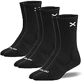 Odd Sox – Basix 3-Pack Value Bundle Crew Socks – Unisex Large Size – Black & White – Durable Everyday Comfort