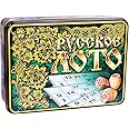 AEVVV Wood Russian Lotto in Metal Case with Russian Folk Patterns - Bingo Game Cards Set for Family