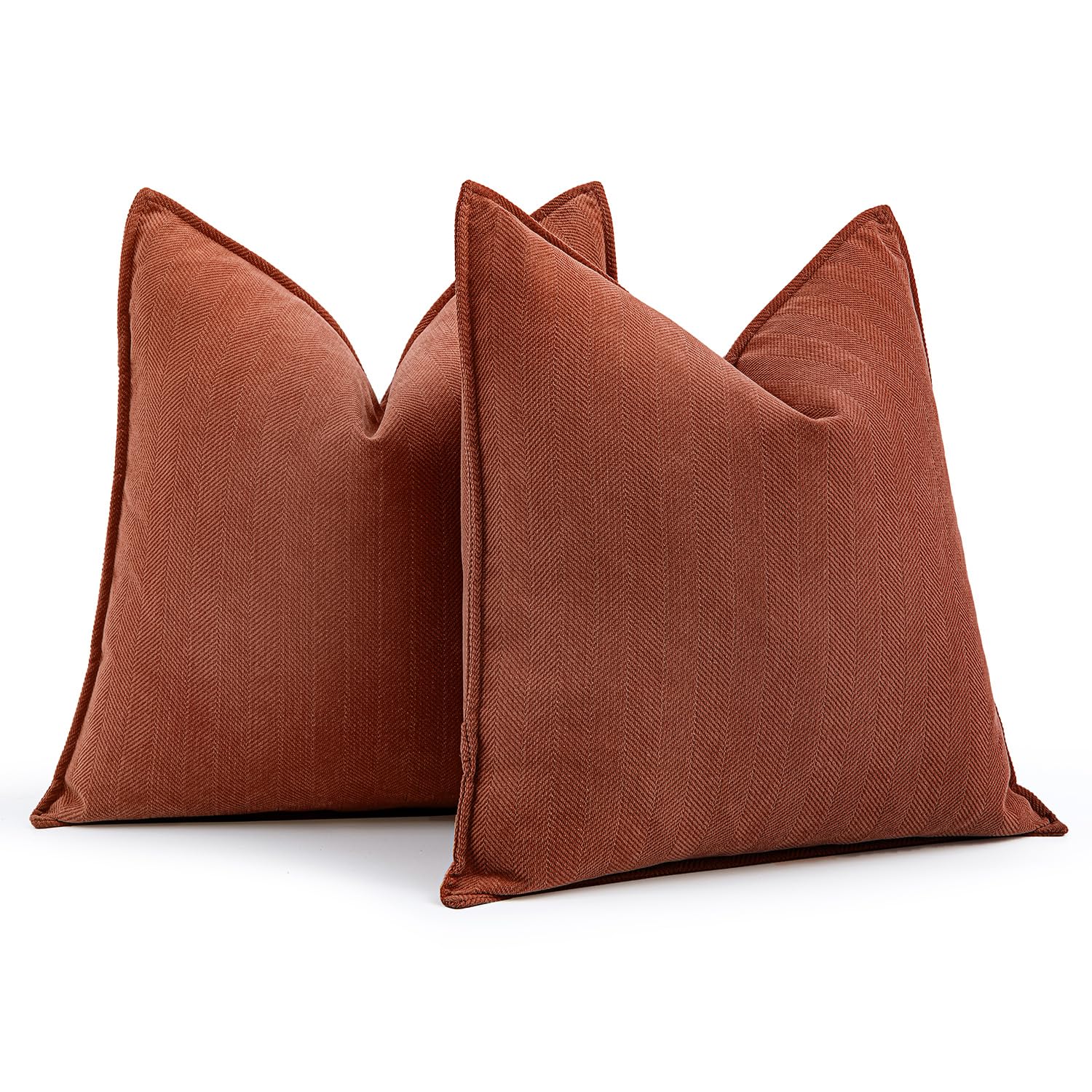 Photo 1 of MIULEE Pack of 2 Rust Decorative Pillow Covers 18x18 Inch Fall Soft Chenille Luxurious Couch Throw Pillows Farmhouse Cushion Covers with Elegant Design for Sofa Bedroom Living Room Home Decor