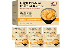 Healspot High Protein Instant Ramen, 6 Pack Non Fried Ramen Broth, 32g Plant Based Protein, Low Fat, Low Carb, Non GMO, Keto Friendly & Plant Based(Golden-Chicken)