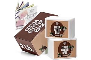 Prime Creations Soap Base for soap making supplies melt and pour soap base for DIY crafting moisturizing glycerin soap 2 LB, Unscented - Cocoa Butter