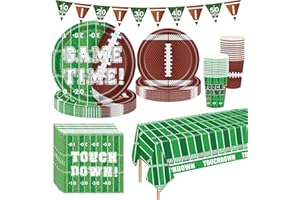 LCY WEDSHI Football Party Decorations 98Pcs Football Birthday Party Suppiles Set Include Plates and Tablecloth Sport Theme Party Favors Kit