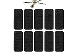 inYYTer 10 Pack Ceiling Fan Filters for Blades, Strong Activated Coconut Carbon Filter for Ceiling Fans, Universal Fit Unscented Charcoal Fan Air Purifier Pad