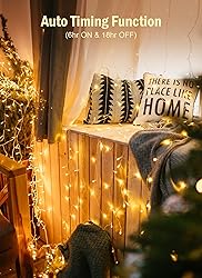 Battery Operated String Lights Outdoor, 2 Pack