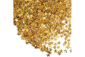 uxcell 1.94oz(55g) Star Glitter Confetti, 3mm Art Craft Glitter Holographic Sequins Table Confetti Laser Sequins for Crafts D