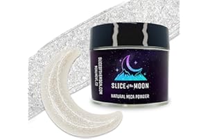 Slice of the Moon | Sparkle White Pearl Natural Mineral Mica Powder, 0.88oz (25g) | for Personal or Professional Use - Epoxy Resin Projects, Nail Polish, Soaps, Bath Bombs, and Art Projects