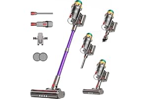 RENNBOES Cordless Vacuum Cleaner, 50KPA 600W 65Mins Extra-Large Dust Cup Cordless Stick Vacuum, Rechargeable Vacuum Cleaner with Self-Standing, Vacuum Cleaners for Home, Hardwood Floor, Carpet, Pet Hair