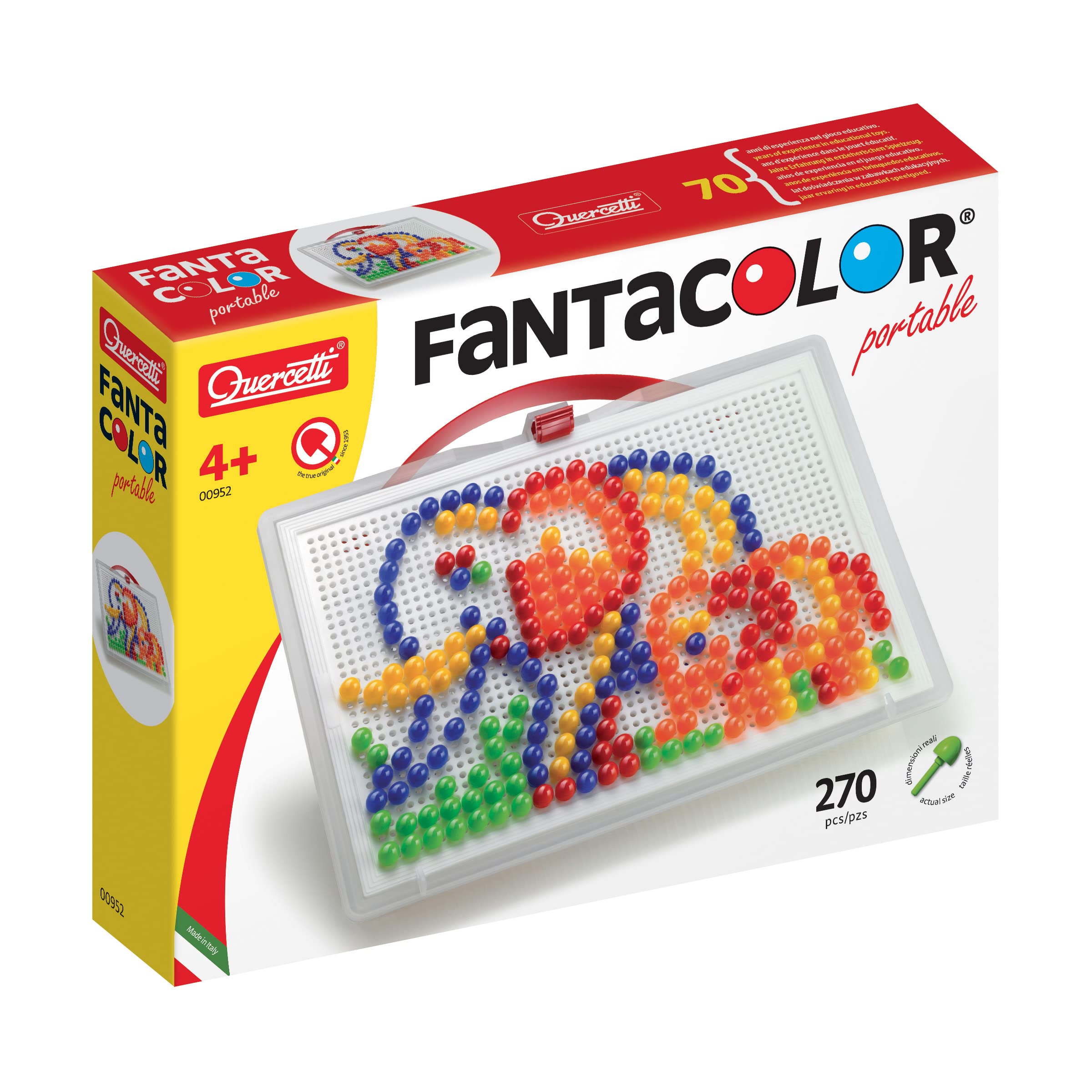 Quercetti - 0952 FC Portable Large d.10, Kids' Mosaic Kits - STEAM toy