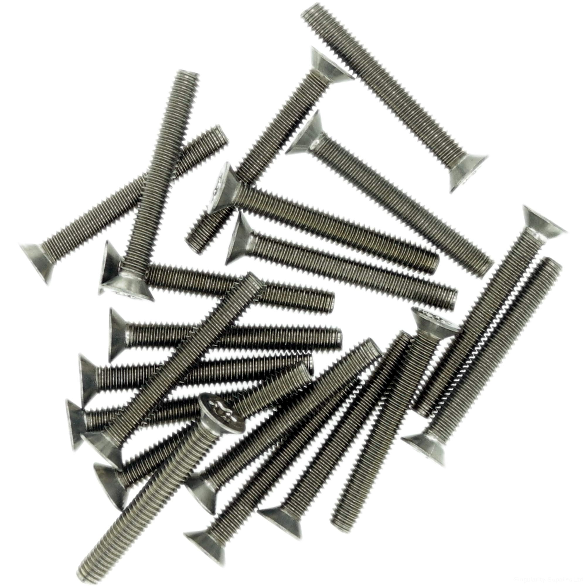 M4 (4mm x 25mm) TX Socket Countersunk Thread Rolling Screw - Stainless Steel (A2) (Pack of 20)