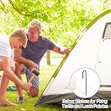 Ihomepark Rebar Stakes 40cm Heavy Duty 10 Pack J-Shaped Tent Stakes view 2