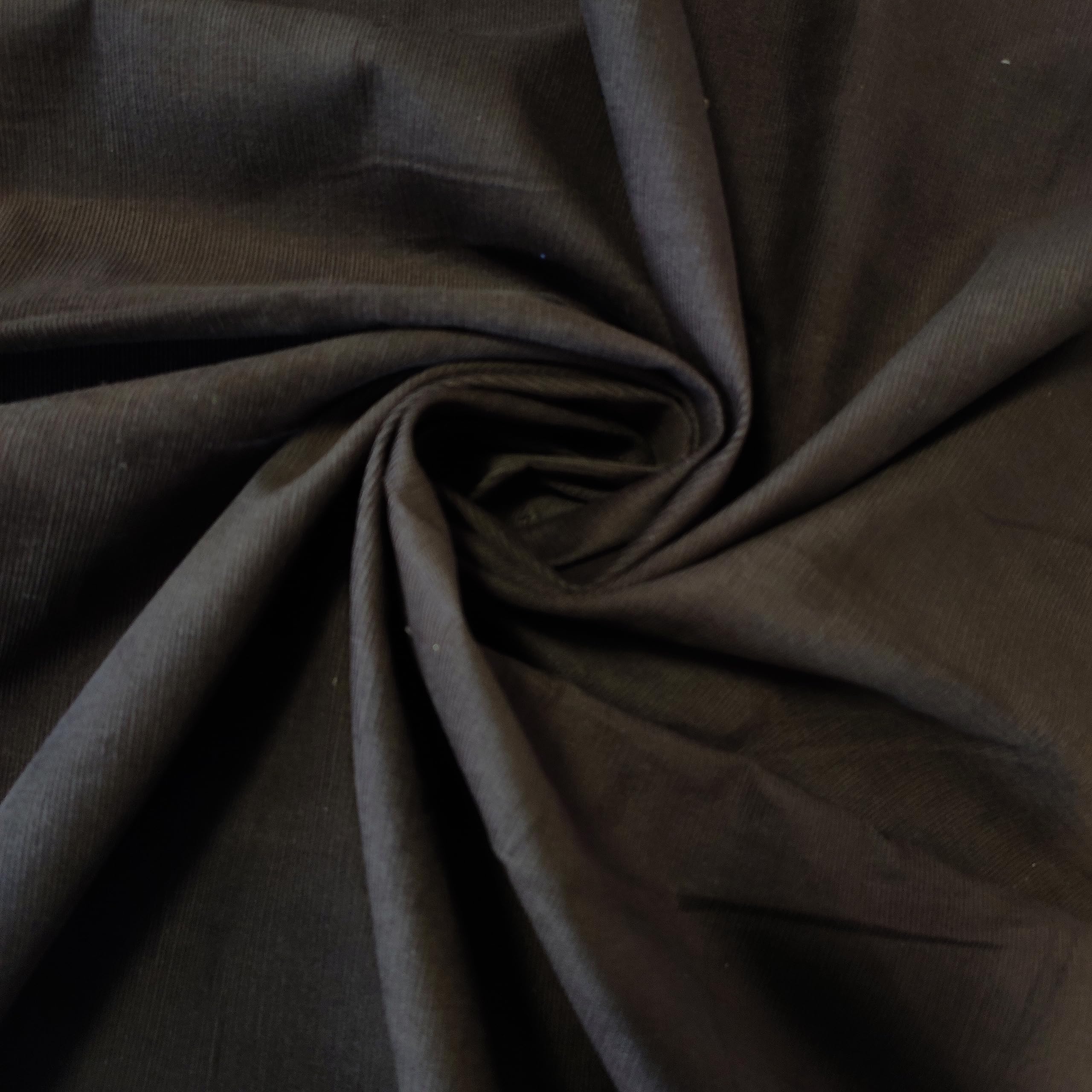 Dark Brown Italian 100% Cotton Needle Cord Woven Corduroy Fabric Soft Upholstery Dressmaking Thin Cord Stripe Velvety Touch 150cm / 60” Width