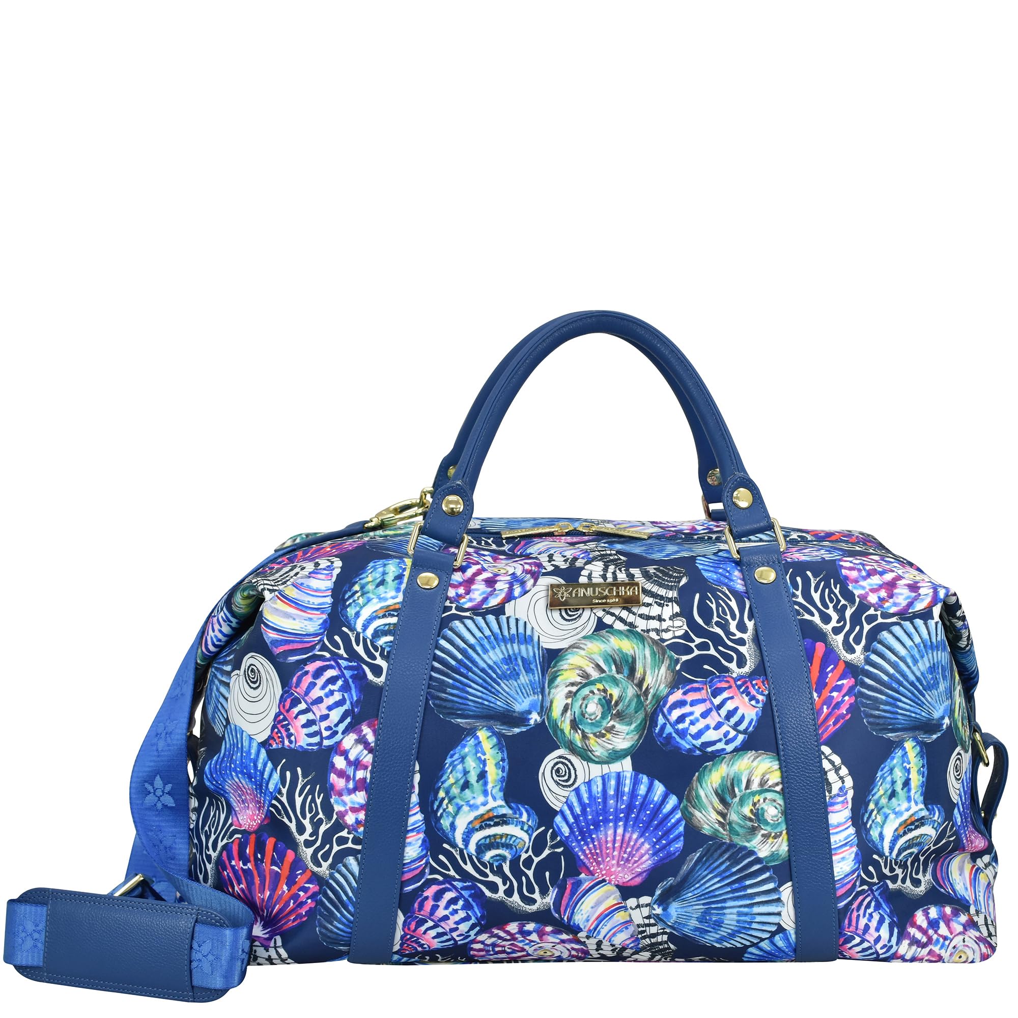 Anuschka Wanderlust Collection Great Escape Duffel Bag - Nylon Fabric Bags for Women - Sea Treasures