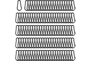 High-PQ Black Carabiner, Heavy Duty Galvanized Steel Spring Snap Hook 110LB Capacity (M4 1.6Inch), Bulk Pack for Hammock Swing, Fitness Accessories (50PCS)