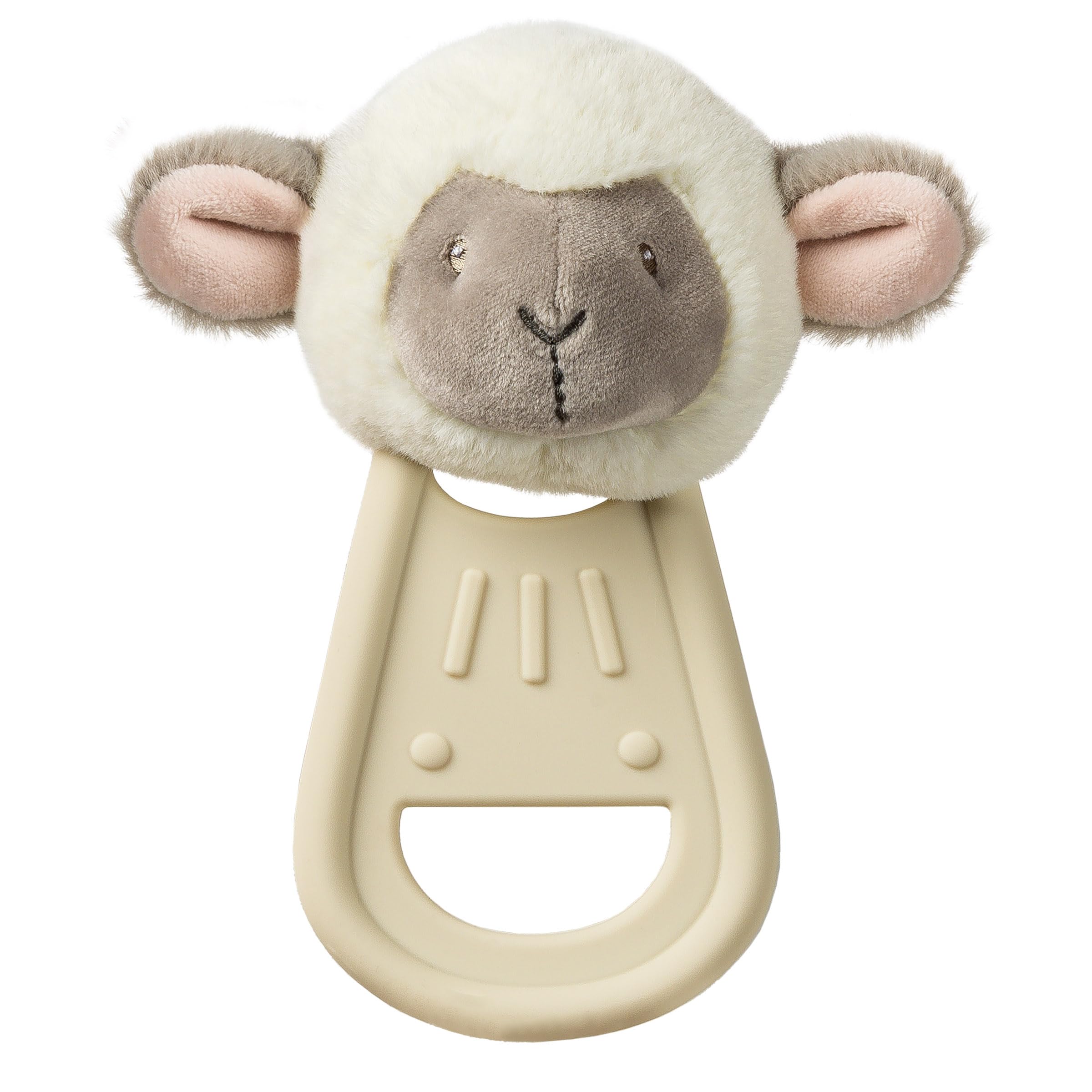 Mary Meyer Teething Toys Simply Silicone Teether with Soft Toy, 15 cm, Lamb
