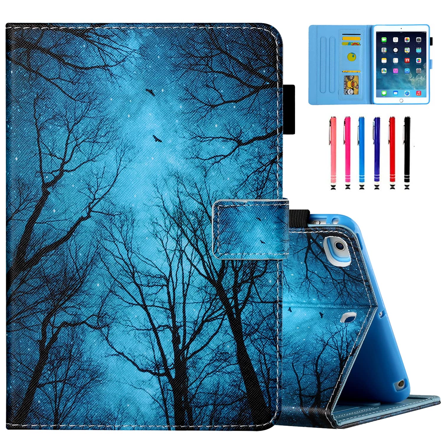 MOKASE Smart Sleep Wake Case for iPad 10.2 inch, Stand Protective Cover for iPad 9th/8th/7th Generation, Blue Forest — image 1