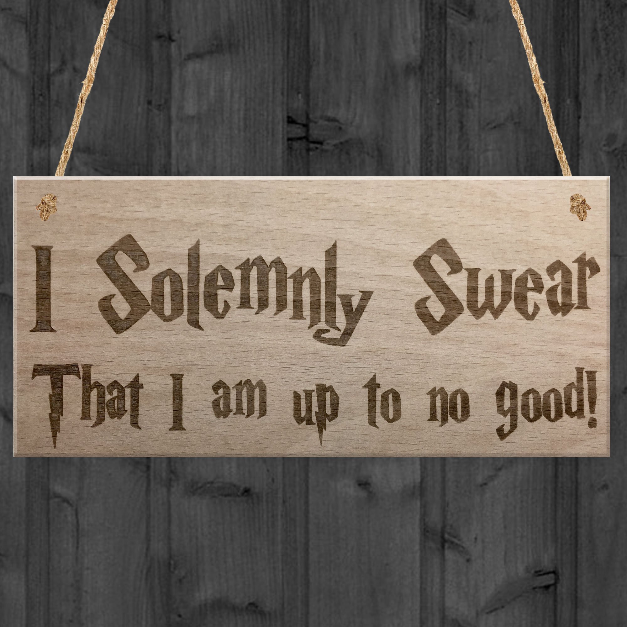 Red Ocean Solemnly Swear No Good Wizardry Hanging Plaque Magic Man Cave Bar Pub Gift Sign