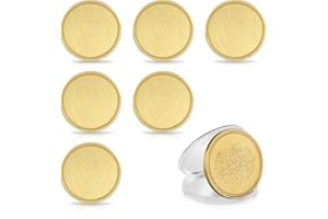 RAINTEAM Blank Brass Challenge Coin Laser Engraving Coins Blanks 40 mm with Acrylic Protection Box for DIY Crafts Birthday Travel Commemorative Collection (6pcs Brass)