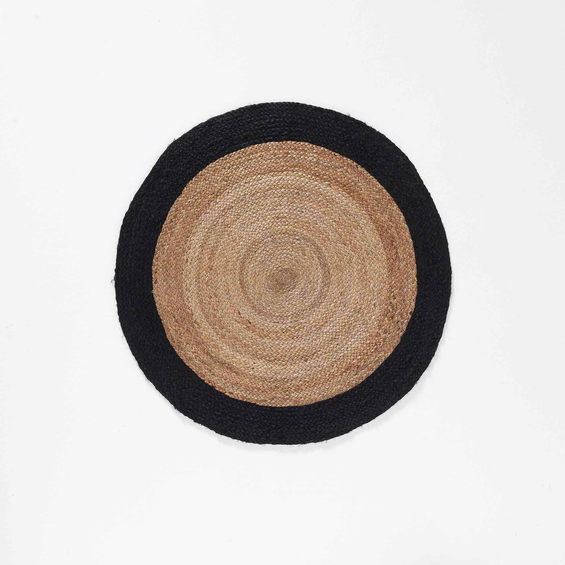 Douceur d'interieur SALEM CARPET ROUND DECO BLACK, (0) 90 CM