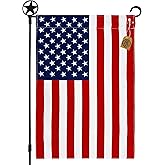 Salt and Palms American 4th of July Garden Flag Made in the USA Premium Poly Poplin Weather Resistant Double-Sided Fade Resistant Patriotic United States Stars and Stripes Perfect Decor for Outdoor