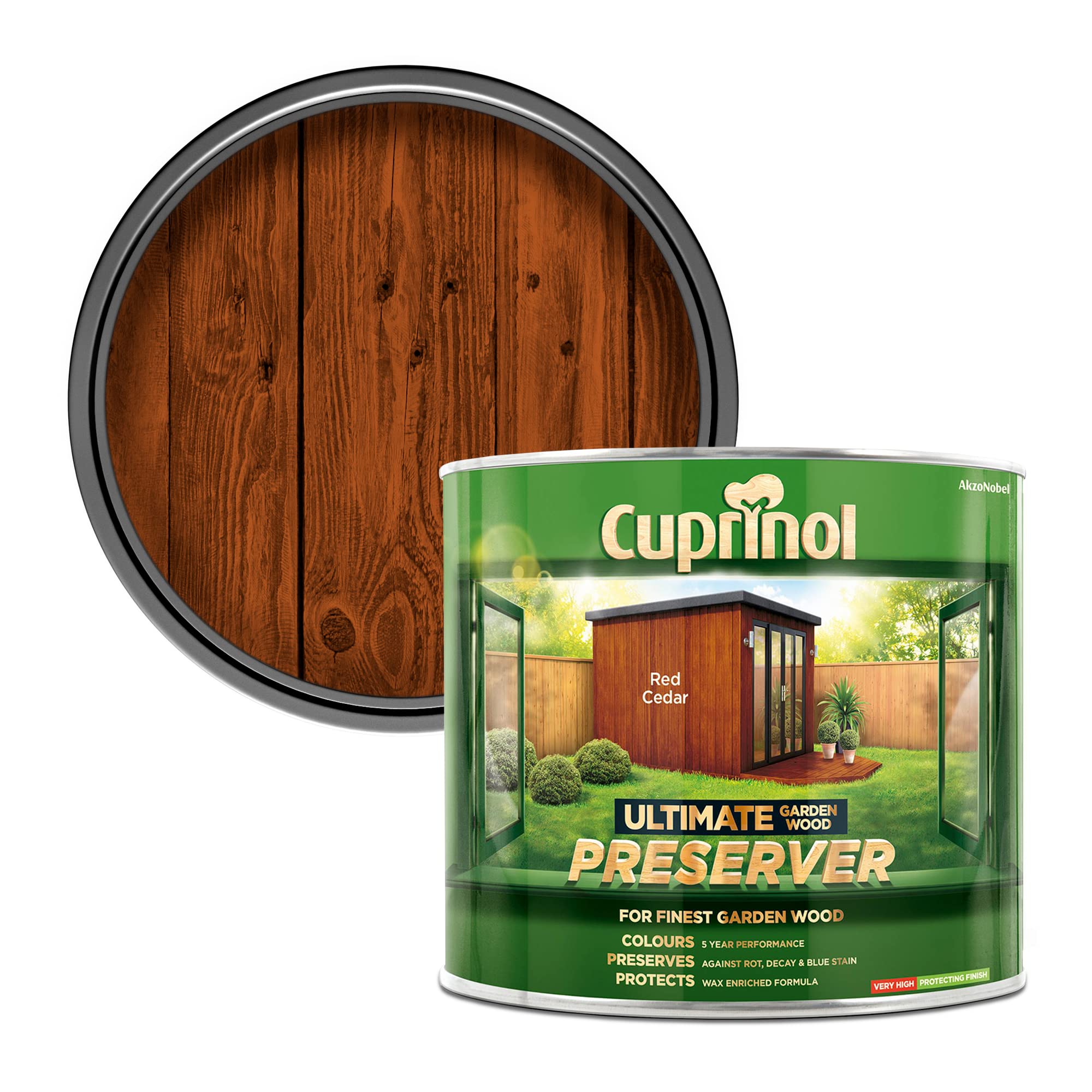 Cuprinol 5206081 CUPGWPRERC1L 1L Ultimate Garden Wood Preserver - Red Cedar