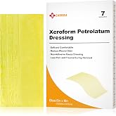 Carbou 7 Pack Xeroform Petrolatum Dressing 5"x9", Soft Non Stick Gauze Pads | Breathable Fine Mesh Gauze Patch for Light Exudate Wound Care, Burns, Lacerations, Skin Grafts &amp; Surgical Incisions
