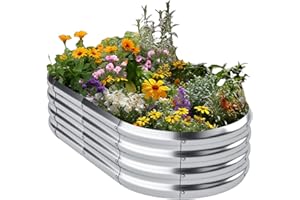 Jebosam Raised Garden Bed 4x2x1ft,Galvanized Raised Garden Bed Outdoor for Vegetables Flowers,Large Garden Raised Beds,Metal Planter Box for Fruits Herbs,Planter Raised Beds for Gardening
