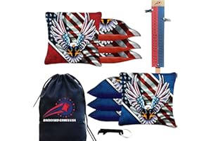BackYardGamesUSA Pro Cornhole Bags Set of 8 Regulation - Professional Cornhole Bags for Tournament Play, Slick n Stick Bean Bags for Cornhole, Corn Hole Bags Regulation Set of 8- Made in USA