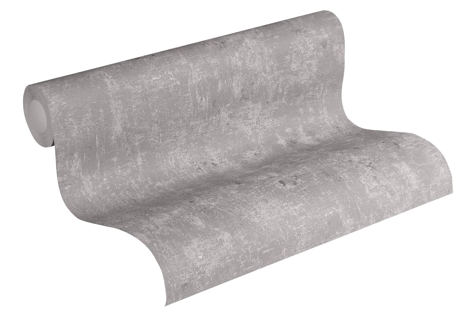 Plain Wallpaper Blooming Non-Woven Wallpaper 10.05 m x 0.53 m Grey Made in Germany by Livingwalls 230713 2307-13