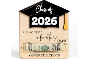 Graduation Money Holder 2026, Wooden Class of 2026 Graduation Gifts Money Holder, Unique Graduate Gifts for Him Her Daughter Son Seniors, Grad Cash Holders for University, College (Black 2026)