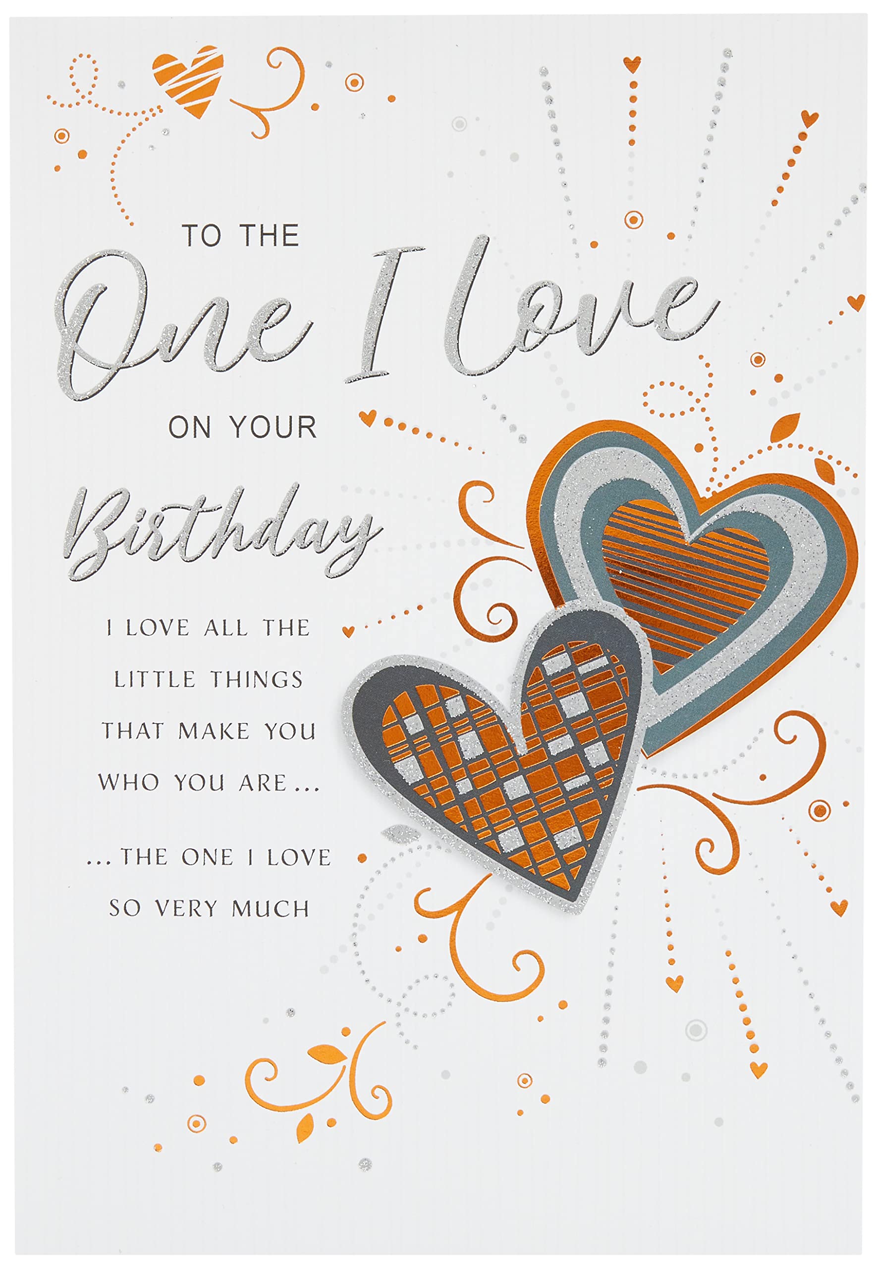 Piccadilly Greetings Regal Publishing C80751 Modern Birthday Card One I Love ,Grey- 9 x 6 inches
