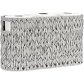 Sumnacon Toilet Paper Storage Basket Freestanding, Woven Toilet Paper Holder Stand with Handle, Decorative Narrow Bathroom Baskets Sturdy Plastic Organizer Bin for Tissue Rolls, Toiletries, Towels