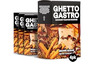 Ghetto Gastro Brown Sugar Toaster Pastries (4-Pack, 16-Bars) - Plant-Based, Vegan & Non-GMO Ingredients, Kosher Certified - Perfect for Breakfast or Snack