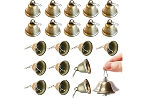 DHAIQC Craft Bells,20PCS Jingle Bells Brass Bells for Crafts with Spring Hooks Hanging Bells for Dog Potty Training Doorbell Wedding Decor Christmas DIY Favor,1.65 x 1.5 Inch