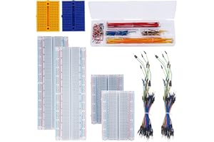 EMGTMS Y&Z 276Pcs Breadboard Jumper Wires Kit, 2Pcs 830 Breadboards + 2Pcs 400 Breadboards + 2Pcs Color-Coded 170 Breadboards + 140Pcs U-Shape Jumpers and 2x65Pcs Flexible Wires for Arduino, Raspberry Pi, STEM