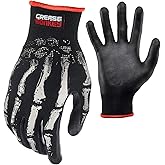 Grease Monkey Bone Series Foam Nitrile Mechanic Gloves with Grip