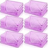 SmoothNovelty 6 Pcs Valentine's Fleece Throw Blanket for Girl Soft Flannel Throws for Galentine's Party Sleepover Slumber Favors Cozy Movie Night Blanket Set(Light Purple,40 x 60 Inch)
