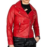 BRICK LANE Studded Collar Leather Jacket for Women | Lamb Nappa Leather | Zip Pockets, Timeless Motorcycle Jacket