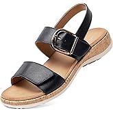 Littleplum Sandals for Women Arch Support – Comfortable Flat Womens Sandals, Summer Breathable Adjustable Orthotic Walking Shoes for Beach,Travel