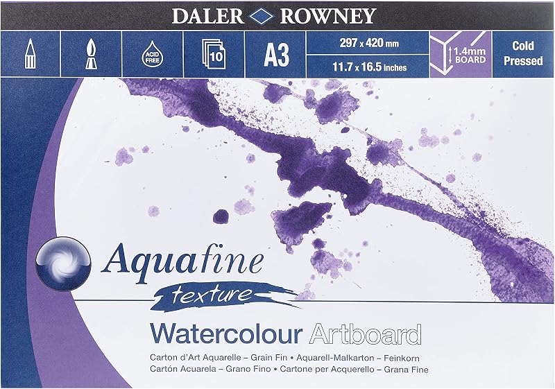 Daler Rowney Aquafine Watercolour Artboard Aquafina Texture Cold Pressed UK