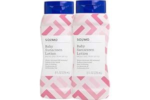 Amazon Brand - Solimo Baby Sunscreen SPF 50, Reef Friendly (Octinoxate & Oxybenzone Free), unscented, 8 fl oz (Pack of 2)