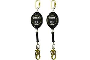 FRONTLINE FALL PROTECTION Frontline RPG20 Cable Single Leg 20ft SRL with Steel Snap Hook End| Roofing | Construction | Personal Fall Arrest Protection | Galvanized Steel Retractable Lifeline/Safety Yoyo