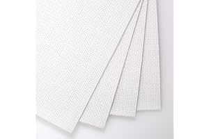 KCS 4/6 pc of 12" x 18" 16CT Counted Cotton Aida Cloth Cross Stitch Fabric (4 pc, White)
