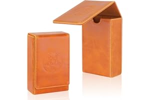 Buweeo Tarot Card Case/Holder, Single Deck PU Leather Card Holder for Most Standard Size Tarot Cards or Playing Cards, Brown
