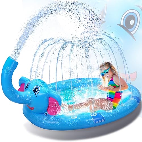in Splash Pad Inflatable Sprinkler Pool, Water Toys Fun Gifts