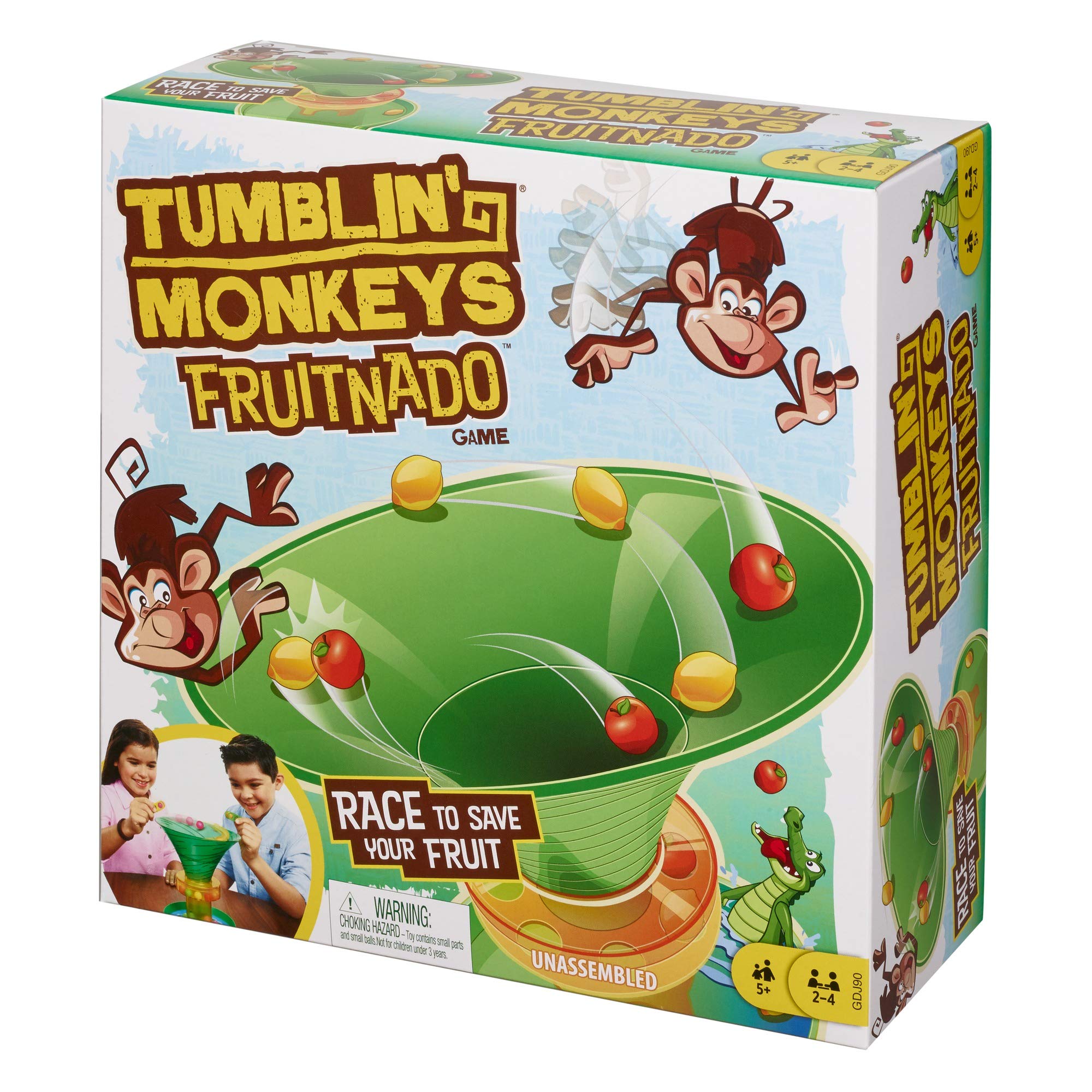 Tumblin’ Monkeys Fruitnado Kids Game, 8-inch, with Tongs and Marbles, Great Gift for 5 Year Olds and Up