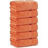 Chakir Turkish Linens | Hotel & Spa Quality 100% Cotton Premium Turkish Towels | Soft & Absorbent (6-Piece Hand Towels, Coral)